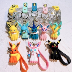 8 Styles Pokemon Anime PVC Keychain