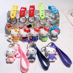 8 Styles Hello Kitty Anime Silica Gel Keychain