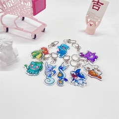 8 Styles Pokemon Cartoon Acrylic Anime Keychain