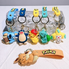 6 Styles Pokemon Anime PVC Keychain