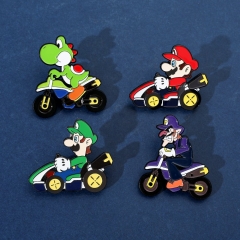 4 Styles Super Mario Bro Cartoon Anime Alloy Pin Brooch