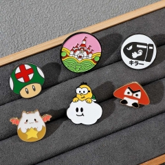 6 Styles Super Mario Bro Cartoon Anime Alloy Pin Brooch