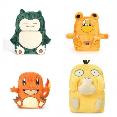 6 Styles Pokemon Snorlax Birby Pikachu Anime Plush Backpack Bag