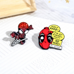 2 Styles Spider Man Cartoon Anime Alloy Pin Brooch