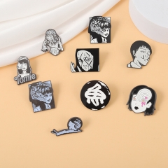 6 Styles Junji Ito's Haunted House Cartoon Anime Alloy Pin Brooch