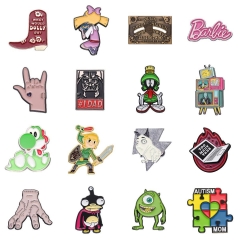 16 Styles Super Mario Bro Monster Pub Saw Cartoon Anime Alloy Pin Brooch