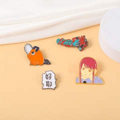 2 Styles Chainsaw Man Anime Alloy Pin Brooch