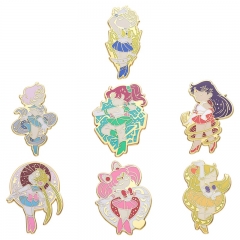 7 Styles Pretty Soldier Sailor Moon Cartoon Anime Alloy Pin Brooch