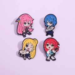 4 Styles Musical Girl Cartoon Anime Alloy Pin Brooch