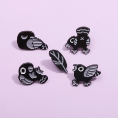 5 Styles Woodbird Cartoon Anime Alloy Pin Brooch