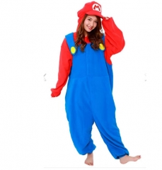 Super Mario Bro Cartoon Cosplay New Kawaii Pyjamas Warm Winter Anime Flannel Pajamas