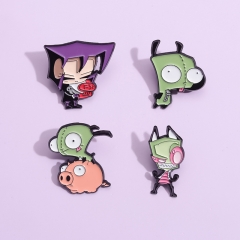 4 Styles Invader ZIM Anime Alloy Pin Brooch