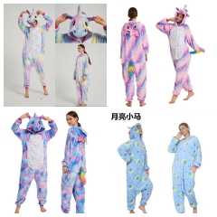 7 Styles Unicorn Cartoon Cosplay New Kawaii Pyjamas Warm Winter Anime Flannel Pajamas