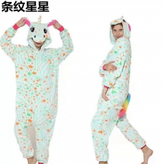 2 Styles Unicorn Cartoon Cosplay New Kawaii Pyjamas Warm Winter Anime Flannel Pajamas