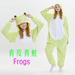 Animal Frog Cartoon Cosplay New Kawaii Pyjamas Warm Winter Anime Flannel Pajamas