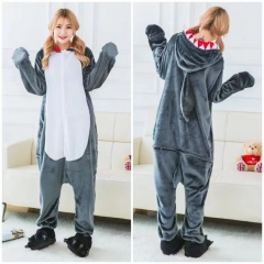 Shark Cartoon Cosplay New Kawaii Pyjamas Warm Winter Anime Flannel Pajamas