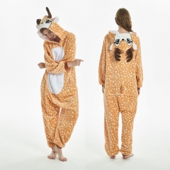 Deer Cartoon Cosplay New Kawaii Pyjamas Warm Winter Anime Flannel Pajamas