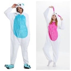 2 Styles Rabbit Cartoon Cosplay New Kawaii Pyjamas Warm Winter Anime Flannel Pajamas