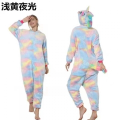 2 Styles Unicorn Cartoon Cosplay New Kawaii Pyjamas Warm Winter Anime Flannel Pajamas