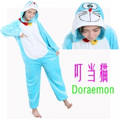 Doraemon Cartoon Cosplay New Kawaii Pyjamas Warm Winter Anime Flannel Pajamas