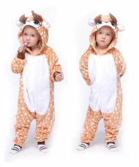 Children Giraffe Cartoon Cosplay New Kawaii Pyjamas Warm Winter Anime Flannel Pajamas