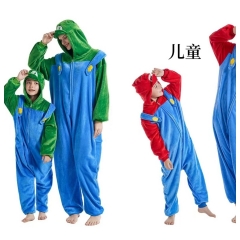 2 Styles Super Mario Bro Cartoon Cosplay New Kawaii Pyjamas Warm Winter Anime Flannel Pajamas