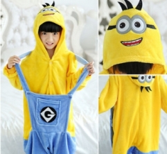 Despicable Me Cartoon Cosplay New Kawaii Pyjamas Warm Winter Anime Flannel Pajamas