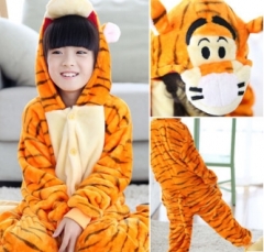 Tigger Cartoon Cosplay New Kawaii Pyjamas Warm Winter Anime Flannel Pajamas