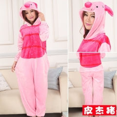 Pig Cartoon Cosplay New Kawaii Pyjamas Warm Winter Anime Flannel Pajamas