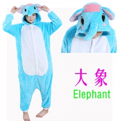 Elephant Cartoon Cosplay New Kawaii Pyjamas Warm Winter Anime Flannel Pajamas