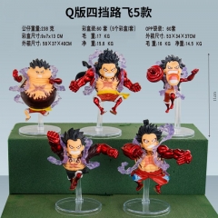 5PCS/SET 10CM One Piece Luffy Gear Cartoon Anime PVC Figure