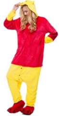 Winnie the Pooh Cartoon Cosplay New Kawaii Pyjamas Warm Winter Anime Flannel Pajamas