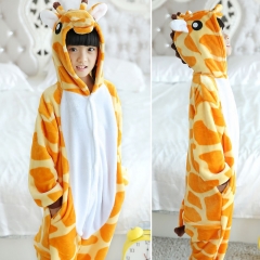 Children Giraffe Cartoon Cosplay New Kawaii Pyjamas Warm Winter Anime Flannel Pajamas