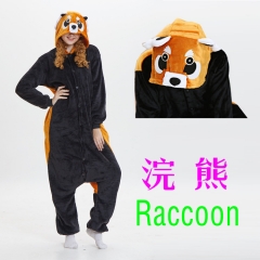 Raccoon Cartoon Cosplay New Kawaii Pyjamas Warm Winter Anime Flannel Pajamas