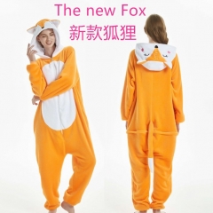 The New Fox Cartoon Cosplay New Kawaii Pyjamas Warm Winter Anime Flannel Pajamas