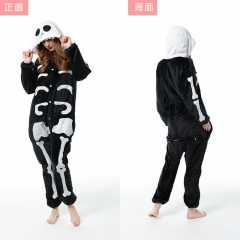 Human Skeleton Cartoon Cosplay New Kawaii Pyjamas Warm Winter Anime Flannel Pajamas