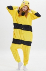 Honey Bee Cartoon Cosplay New Kawaii Pyjamas Warm Winter Anime Flannel Pajamas