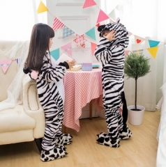 Zebra Cartoon Cosplay New Kawaii Pyjamas Warm Winter Anime Flannel Pajamas