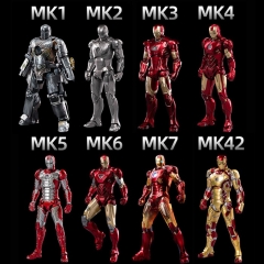 (With Light)Original 9 Styles 18CM Marvel MK Iron Man Cartoon Anime PVC Action Figure