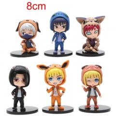 6PCS/SET 8CM Naruto Cosplay Cartoon Character Model Toy Anime PVC Figure