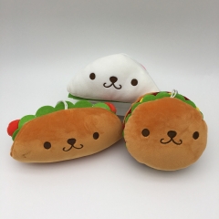 3PCS/SET 14-21CM Hamburger Sandwich Hot Dog Cartoon Anime Plush Toy Pendant
