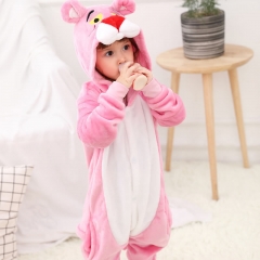 Pink Panther Cartoon Cosplay New Kawaii Pyjamas Warm Winter Anime Flannel Pajamas