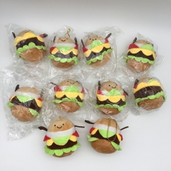 10PCS/SET 10CM Hamburger Potatoes Cute Anime Plush Toy Pendant