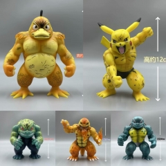 5 Styles 10~12CM GK Muscle Pokemon Pikachu Squirtle Charmander Psyduck Bulbasaur Anime PVC Figure Toy Doll