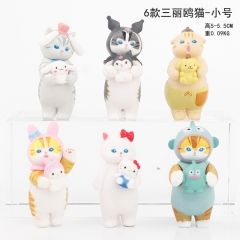 5-5.5CM 6PCS/SET Sanrio Cat Cosplay Cartoon Character Model Toy Anime PVC Figure