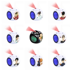 12 Styles Haikyuu Cartoon LCD Anime White/Black Projection Alarm Clock(with Light)