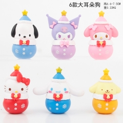 6.6-7.5CM 6PCS/SET CJ2308# Sanrio Kuromi My Melody Hello Kitty Cinnamoroll Cosplay Cartoon Anime PVC Figure