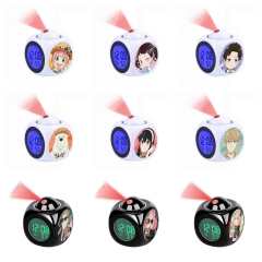 14 Styles SPY×FAMILY Cartoon LCD Anime White/Black Projection Alarm Clock (with Light)