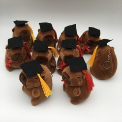 10PCS/SET 13CM Doctoral hat Capybara Cute Anime Plush Toy Pendant