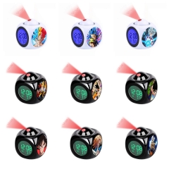 15 Styles Dragon Ball Z Cartoon LCD Anime White/Black Projection Alarm Clock(with Light)